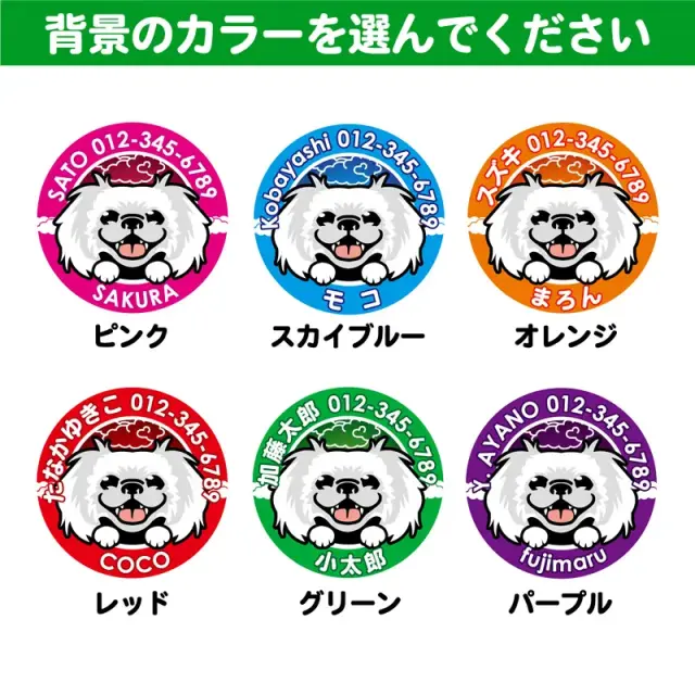 迷子札　笑い犬　ペキニーズ