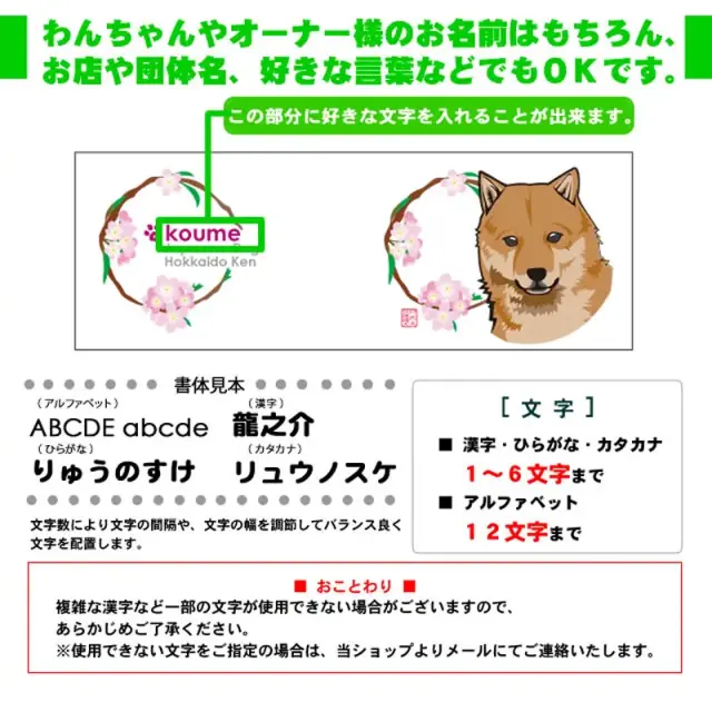 マグカップ　花丸　北海道犬