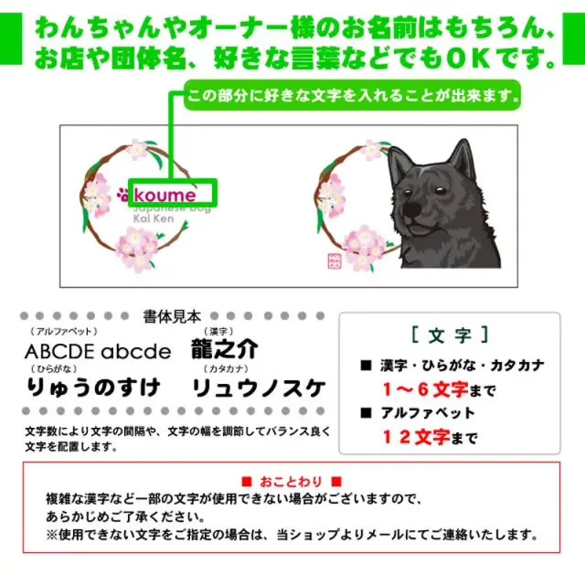 マグカップ　花丸　甲斐犬