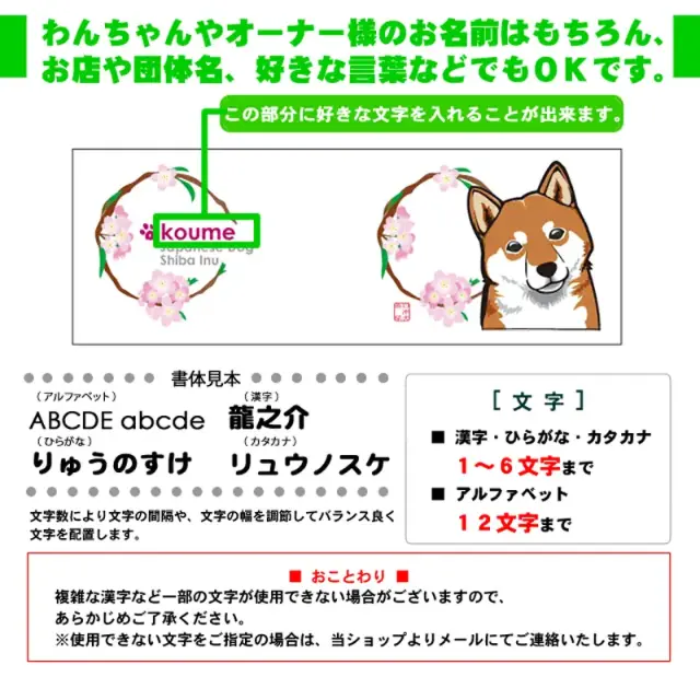 マグカップ　花丸　柴犬