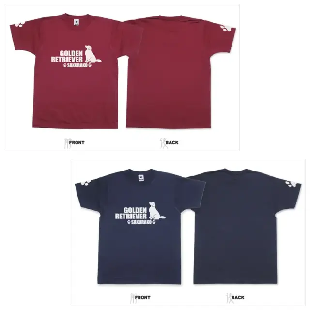 Ｔシャツ　中・大型犬　おすわりシルエット