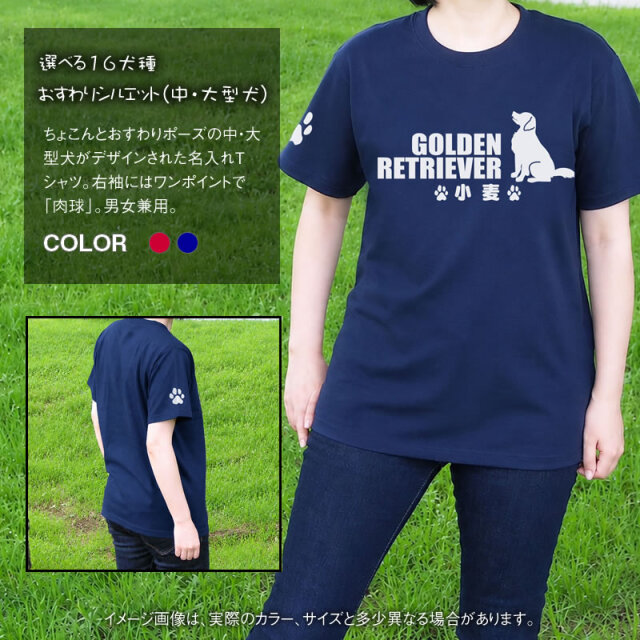 Ｔシャツ　おすわりシルエット　中・大型犬