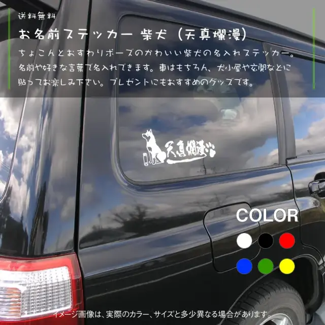 ステッカー　黒柴　天真爛漫