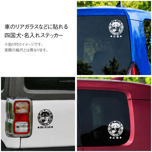 ステッカー　顔アップ　四国犬