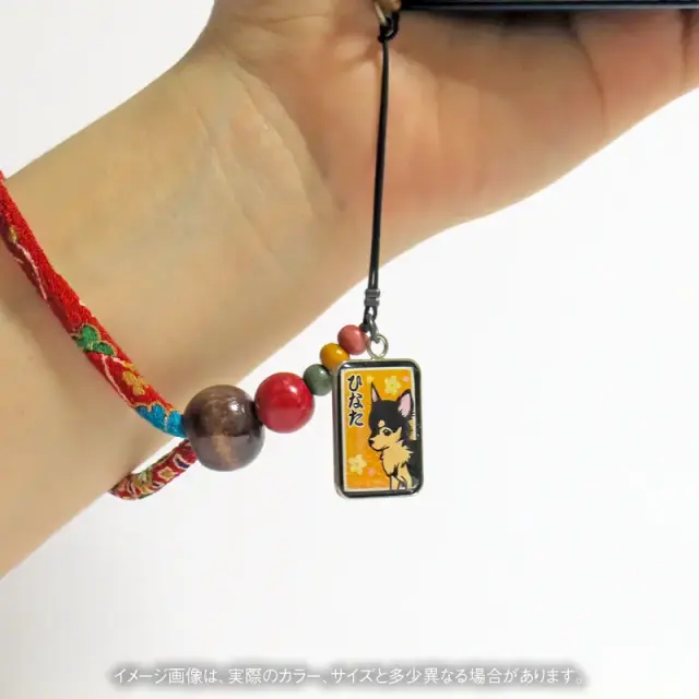 ちりめんストラップ　小型犬