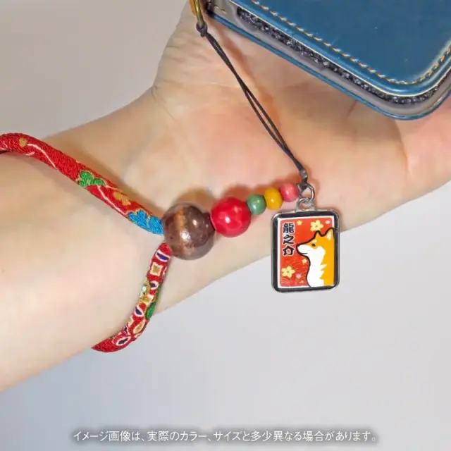 ちりめんストラップ　和犬