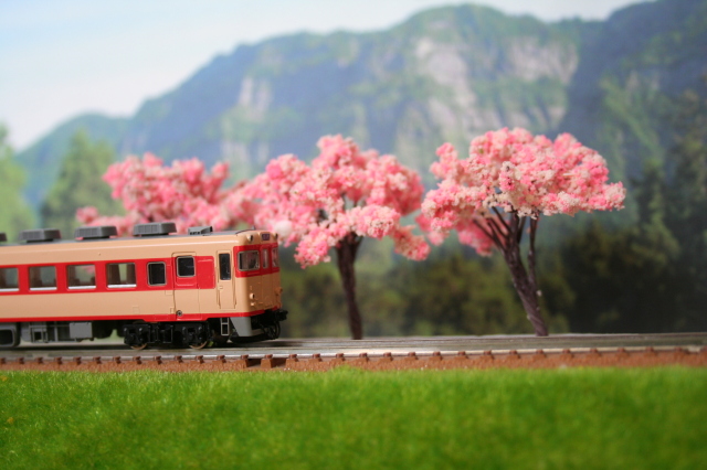 樹木模型桜65mm ピンク×白の桜5本セット