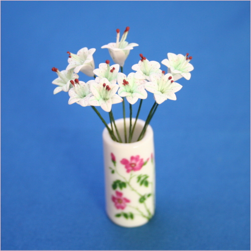 ゆりの花 ガラス細工 ミニチュア （ミニチュアガラス細工「昆虫