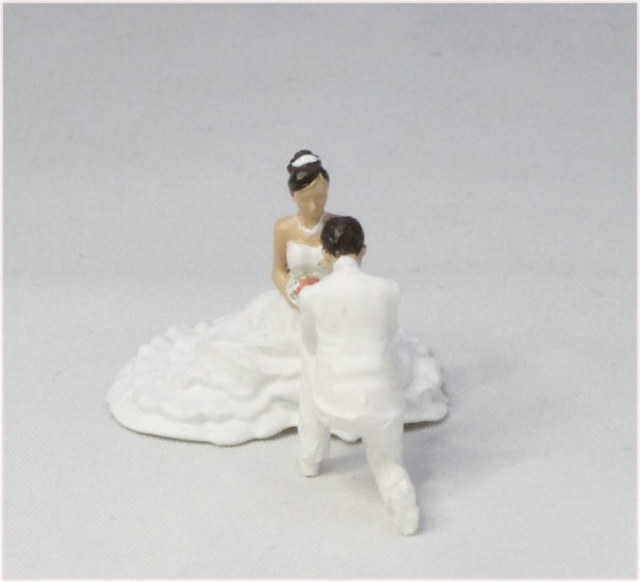 1/50人形 新郎新婦 ウェディングフィギュアB プロポーズ【結婚式