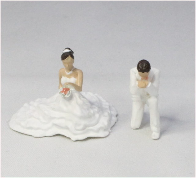 1/50人形 新郎新婦 ウェディングフィギュアB プロポーズ【結婚式