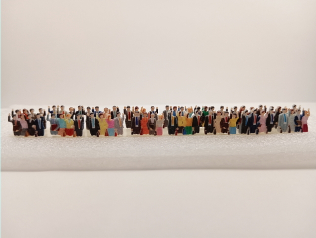 Nスケール ミニチュア人形 立ち姿 通勤風景向け