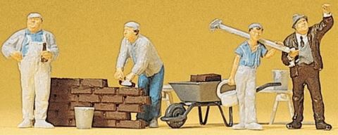 Preiserプライザー10251 レンガの壁を作る人たち レンガ職人