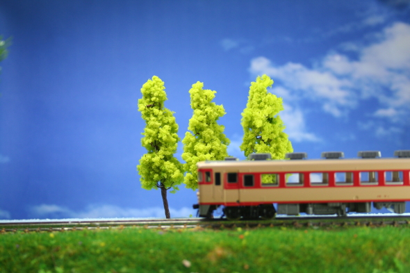 HOゲージNゲージに 模型樹木5本セット80mm黄緑 建築模型植栽
