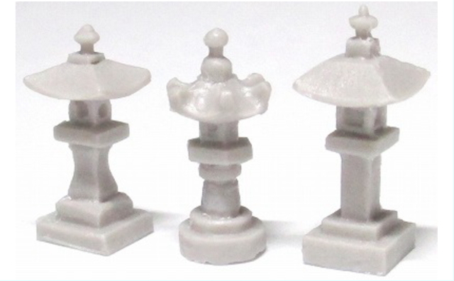 1/150 情景アクセサリー灯籠セット【YSK】【鉄道模型】【カラーレジン