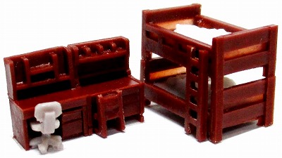 1/150 情景アクセサリー 子供部屋（茶）【YSK】【鉄道模型】【カラーレジン製】【Nゲージ】【ネコポス可】