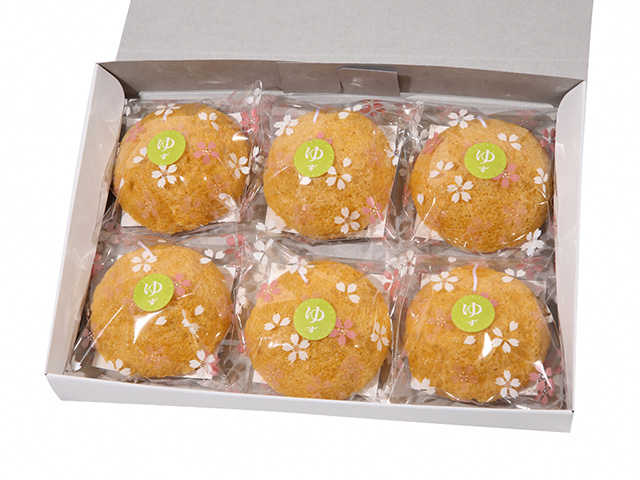 洗顔用こんにゃくパフ『和の力』 ゆず6個箱入