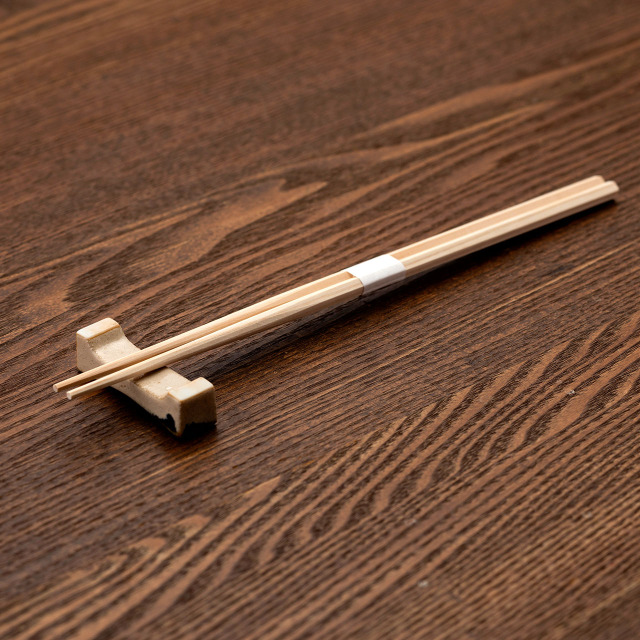 桧六角箸 26cm 片口型 白帯巻 100膳