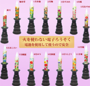 電子ローソク　転写柄　1個入り