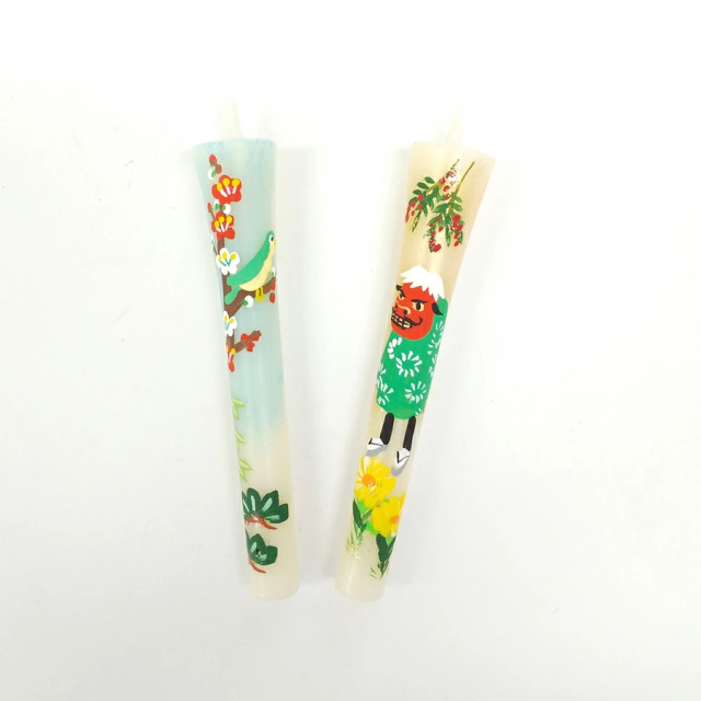 特別柄 3号 絵ろうそく 2本入 お正月