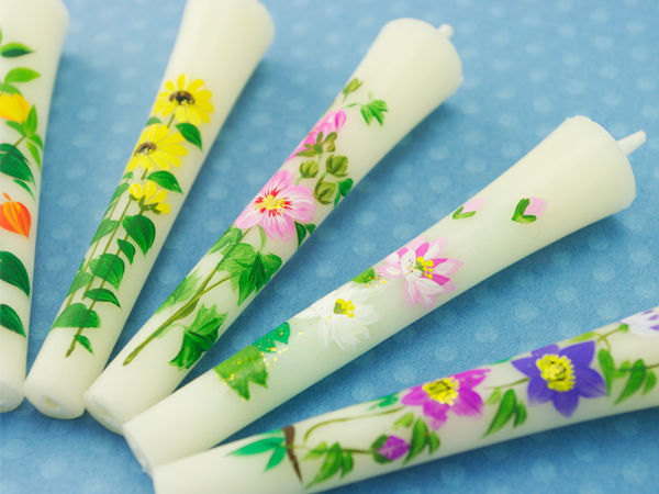 【レターパックライト可】花の詩・夏柄 3号 絵ろうそく 6本入【特別セット】