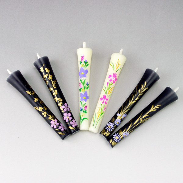 【レターパックライト可】特別柄 3号 絵ろうそく 6本入（手描き）初秋