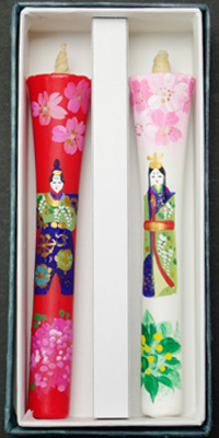 【 おひなさま 】特別柄 6号 絵ろうそく 2本入（手描き）おひな様