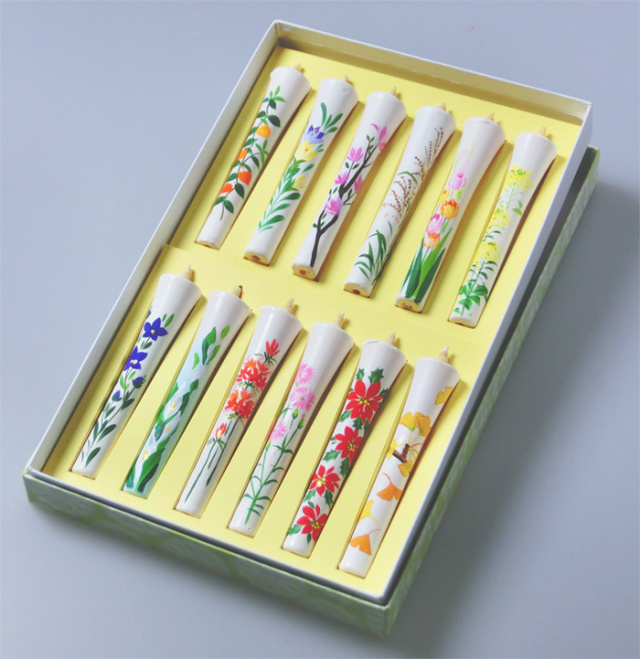 6号 絵ろうそく 12本入 オリジナル花こよみ
