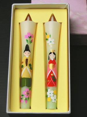 【 おひなさま 】特別柄 3号 絵ろうそく 2本入 （手描き）【 ひな祭り 】