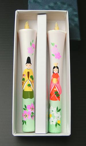【 おひなさま 】特別柄 絵ろうそく 6号（手描き）2本入 ひな祭り