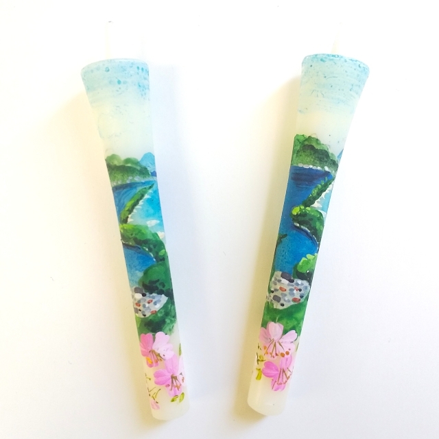 桜と湾口砂州