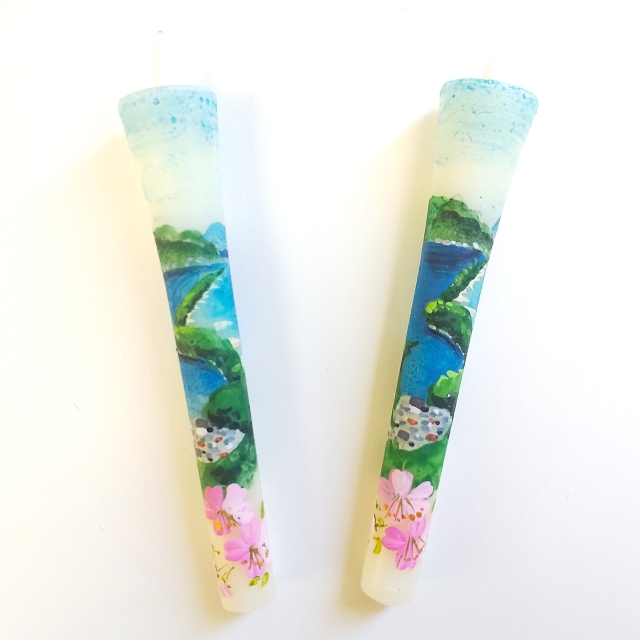 桜と湾口砂州