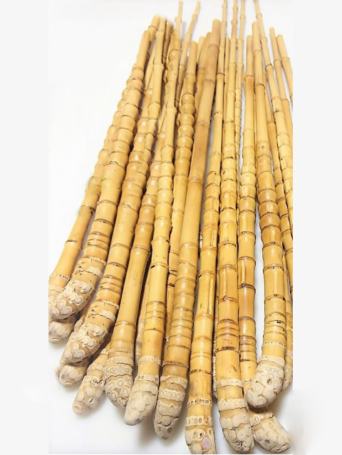 和竿｜自作釣竿製作用,根付き布袋竹手元材【細目から中細サイズ】