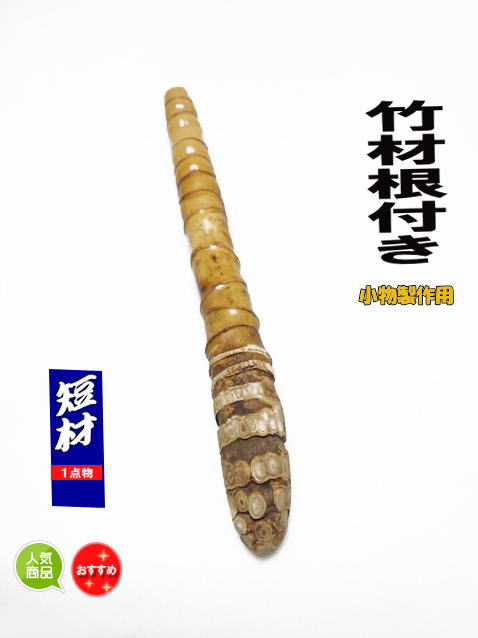 釣竿・小物釣具の製作用・竹材根っこ付き310-24-20.5mm【商品番号