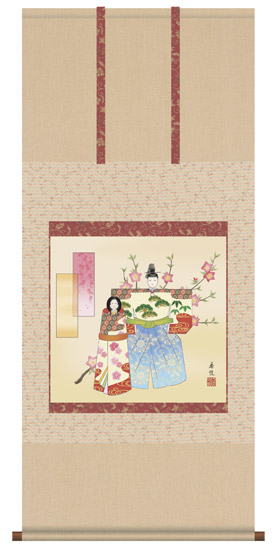 桃の節句　掛け軸