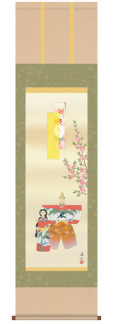 美品 掛け軸 千春作 親子雛図 共箱 縁起物 ひな祭り 桃の節句 美品 掛け軸 千春作 親子雛図 共箱 縁起物 ひな祭り 桃の節句