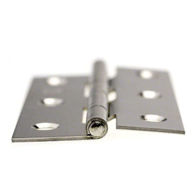 BS-61】ステン片背押丁番 ミガキ 64mm（ビス6本付き） ※丁番1枚当たり