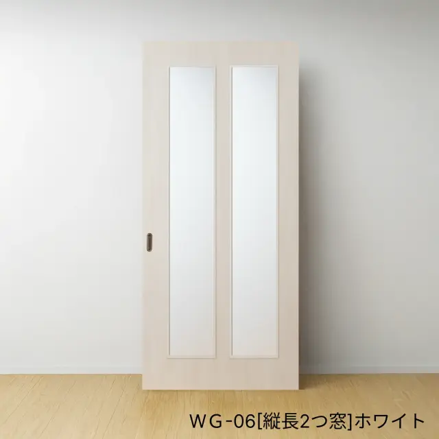 ふすまリフォームドアＷＧ-06[縦長2つ窓]／ホワイト