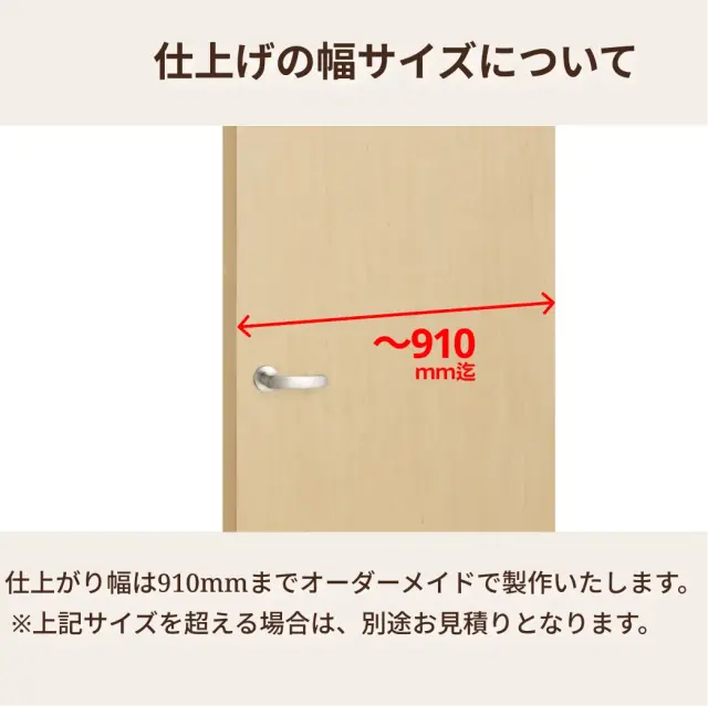 ナチュラルリフォームドアの仕上げ幅サイズについて