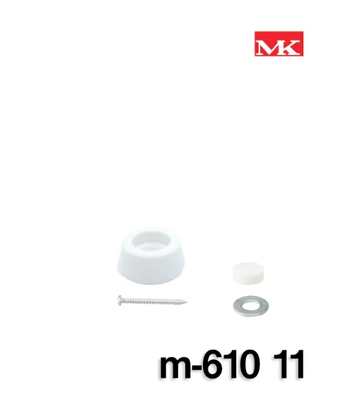 MK　戸当たり ビス付きセーフ戸当Ｍ-610（　白　）　サイズ（　11　）【丸喜金属本社】※１個当たりの価格　※送料別