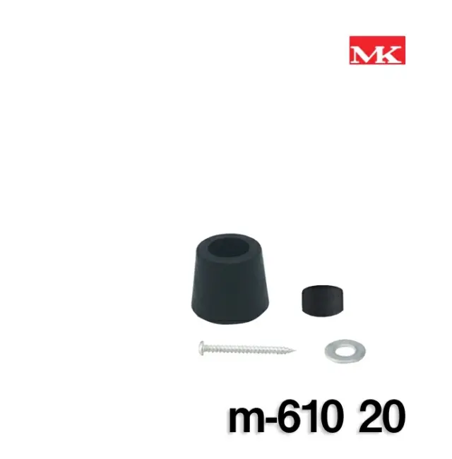 MK　戸当たり ビス付きセーフ戸当Ｍ-610（　黒　）　サイズ（　20　）【丸喜金属本社】※１個当たりの価格　※送料別