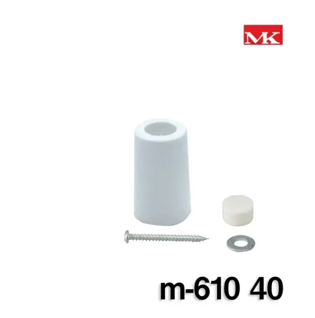 MK　戸当たり ビス付きセーフ戸当Ｍ-610（　白　）　サイズ（　40　）【丸喜金属本社】※１個当たりの価格　※送料別