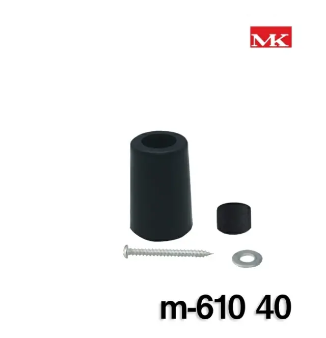 MK　戸当たり ビス付きセーフ戸当Ｍ-610（　黒　）　サイズ（　40　）【丸喜金属本社】※１個当たりの価格　※送料別