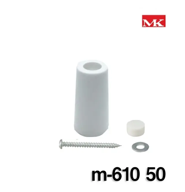 MK　戸当たり ビス付きセーフ戸当Ｍ-610（　白　）　サイズ（　50　）【丸喜金属本社】※１個当たりの価格　※送料別