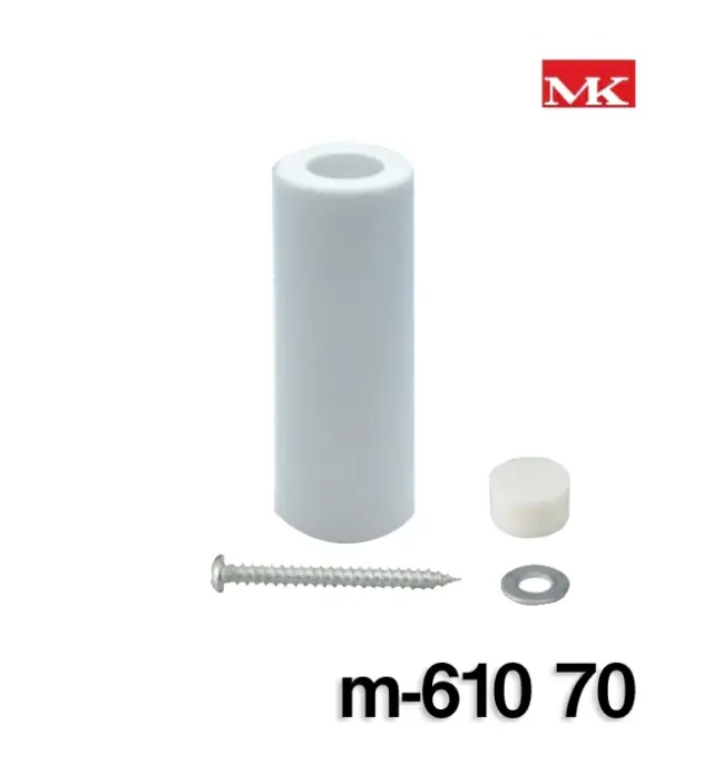 MK　戸当たり ビス付きセーフ戸当Ｍ-610（　白　）　サイズ（　70　）【丸喜金属本社】※１個当たりの価格　※送料別