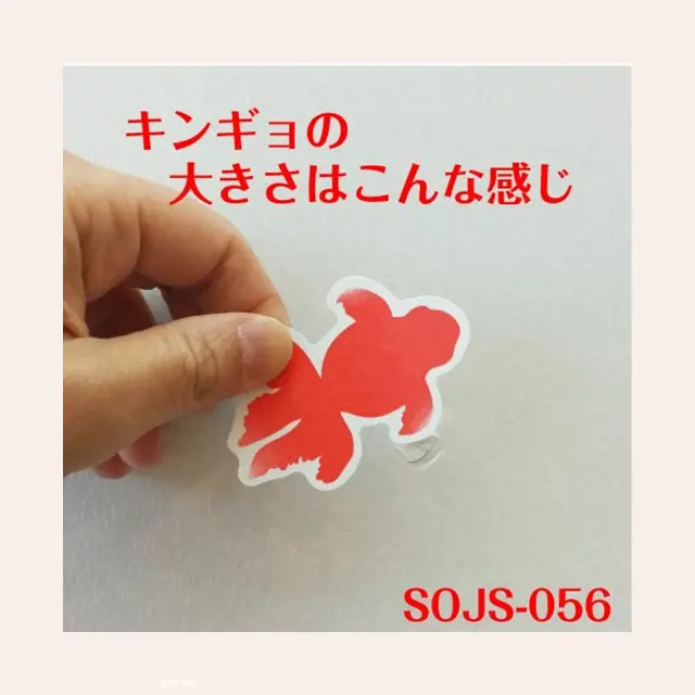 障子・ふすま補修用 金魚柄和紙シールの大きさがわかるサイズイメージ（柄シート）