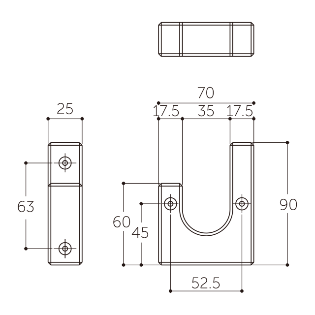 木製 暖簾掛け W-3000図面