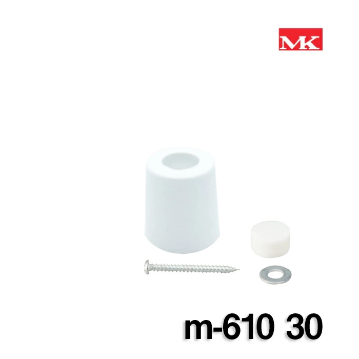 MK　戸当たり ビス付きセーフ戸当Ｍ-610（　白　）　サイズ（　30　）【丸喜金属本社】※１個当たりの価格　※送料別