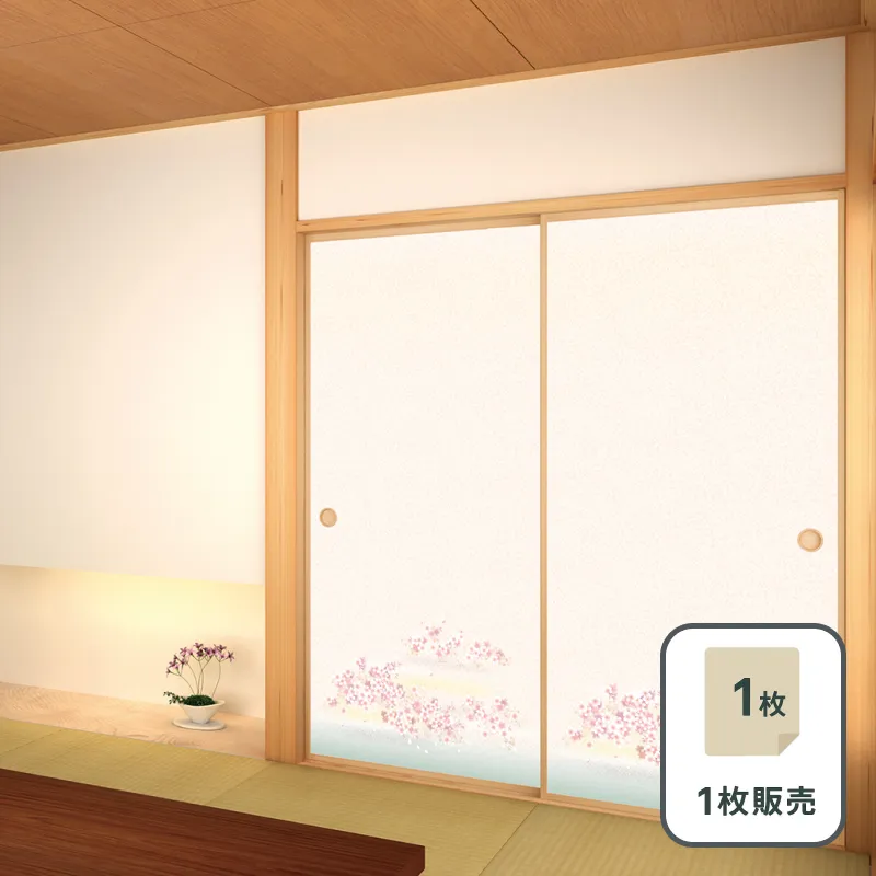 ルノン 山水（さんすい）襖紙 No.202 新鳥の子紙（ふすま紙）　部屋画像