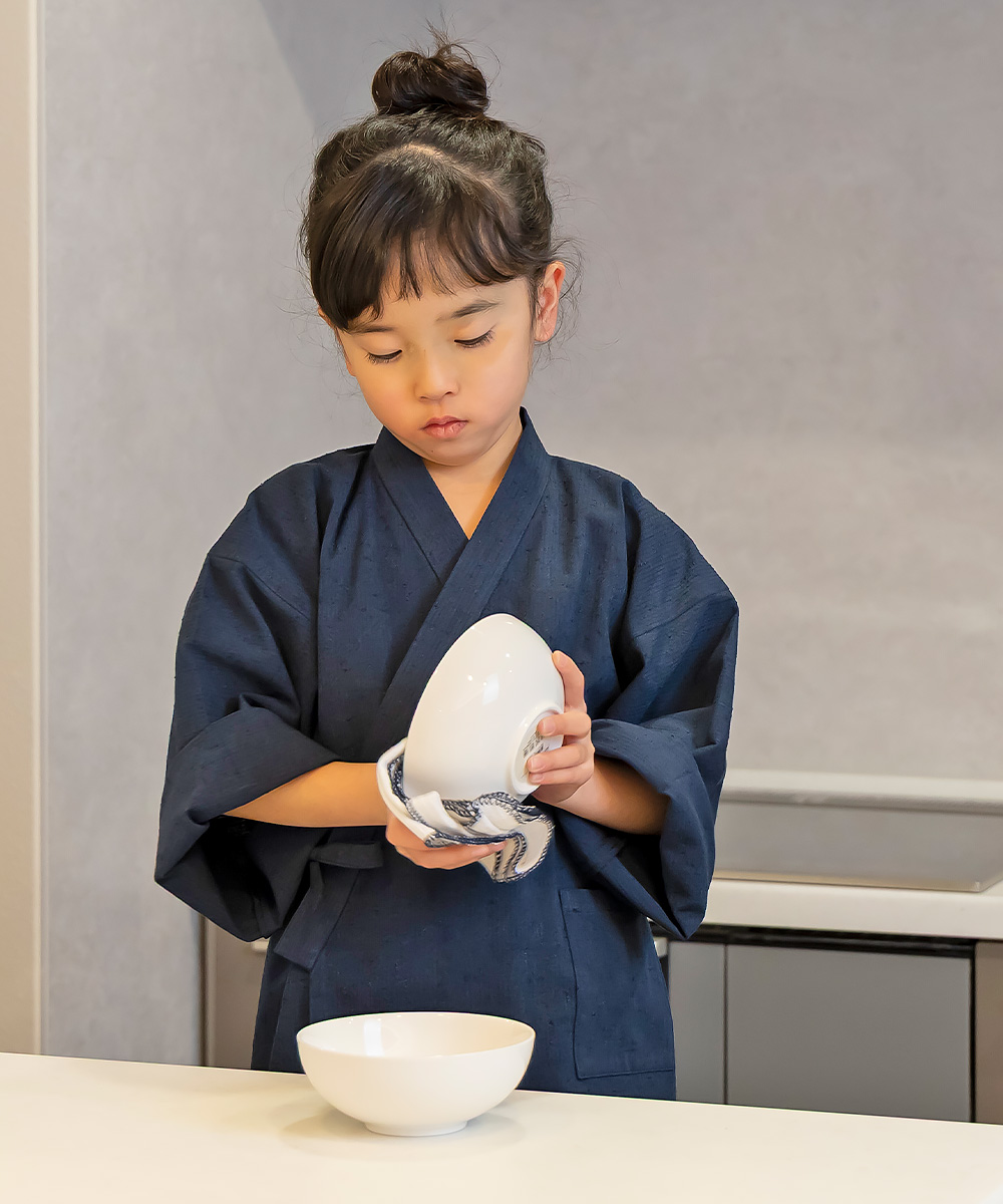 たてスラブ子供作務衣