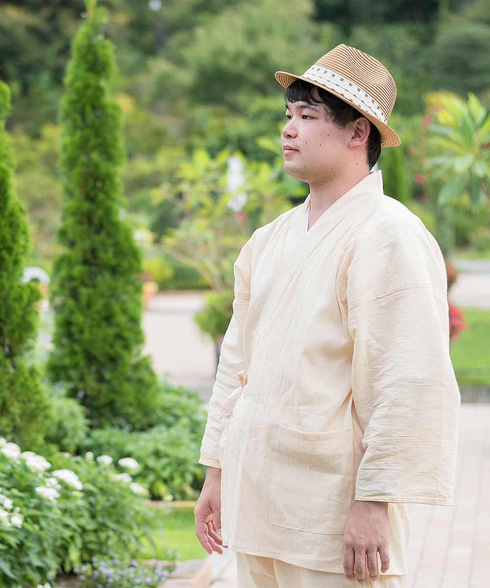 綿麻楊柳作務衣